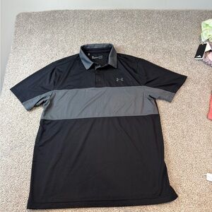 Under Armour Men's Black and Gray Polo Shirt